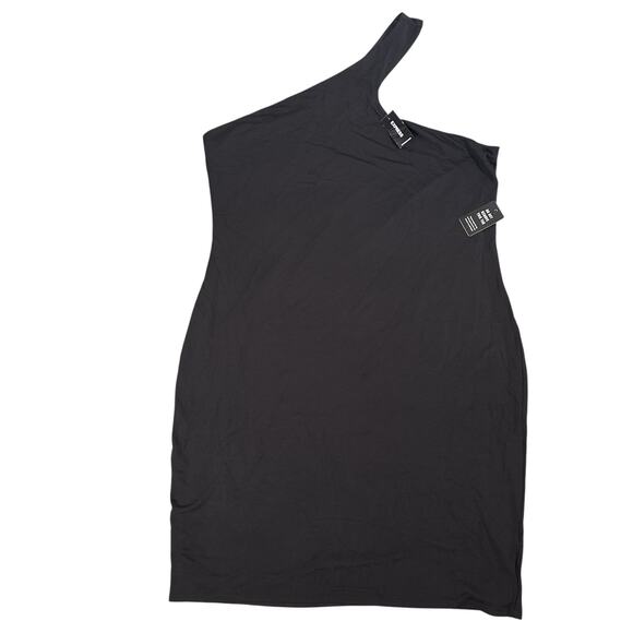 Express Women's Body Contour One Shoulder Sheath Dress Black Size XL - Picture 2 of 7